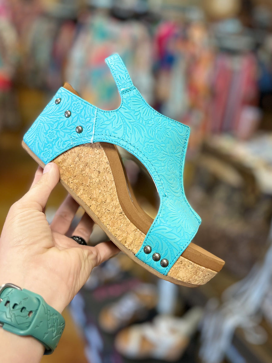 Turquoise clearance wedge heels