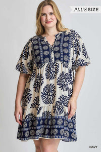 Navy Spring Dress By Umgee