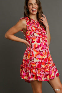 Pink Abstract Dress By Umgee