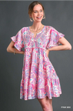 Pink Paisley Floral Dress by Umgee