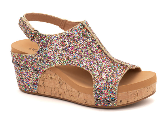 Confetti Glitter Wedge Heels by Corkys Boutique