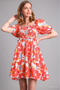 Coral Floral Dress by Umgee