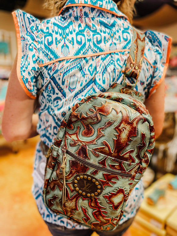 Turquoise Melissa Keep It Gypsy Sling Backpack Bag