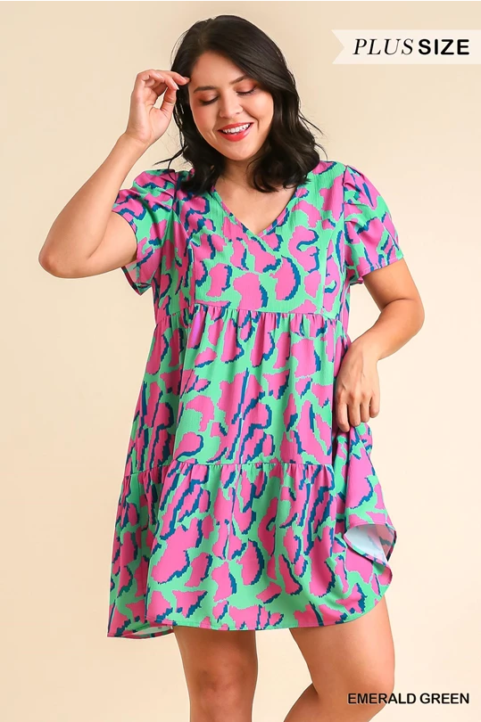 Mint and Pink Leopard Dress by Umgee Flint Gypsies Mint and Pink Leopard Dress by Umgee Flint Gypsies