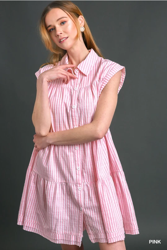Pink Stripe Dress by Umgee