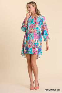 Periwinkle and Blue Mixed Print Dress by Umgee