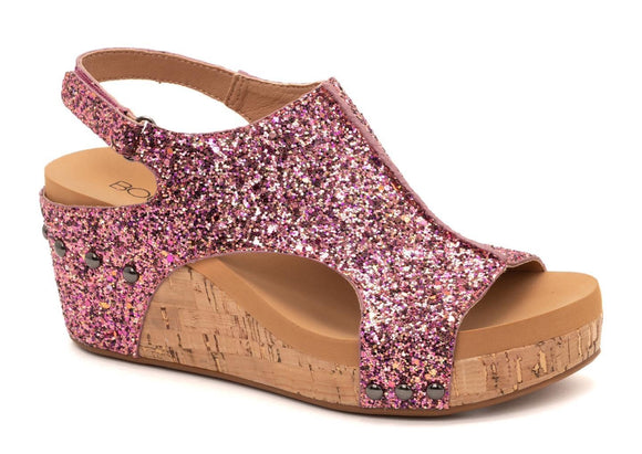 Glitter Berry Wedge Heels by Corkys Boutique