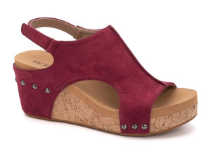 Wine Suede Wedge Heels by Corkys Boutique