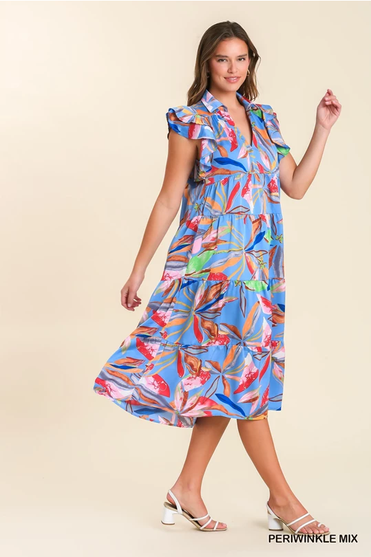 Blue Midi Floral Dress by Umgee