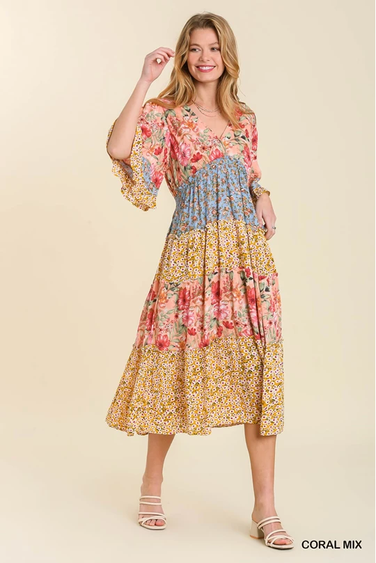Tiered Floral Dress by Umgee