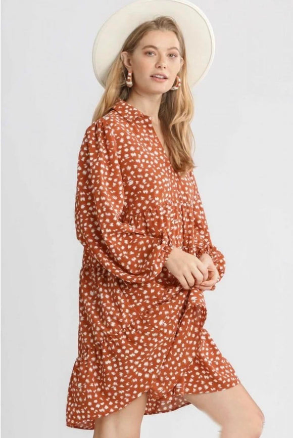 Rust Dottie Dress by Umgee