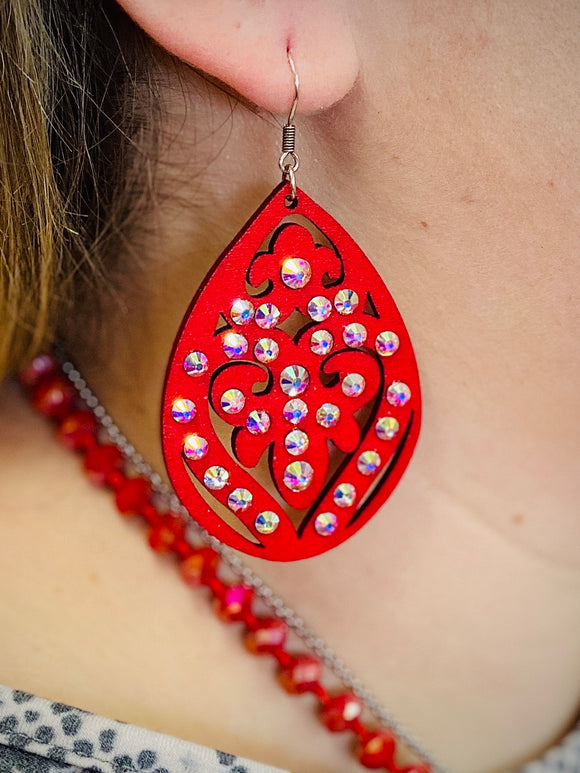 Red Sarah Earrings by Sagebrush Sally’s