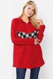 Red Plaid and Leopard Women’s Pullover
