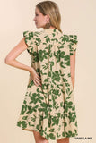 Ivy Cream and Green Floral Dress