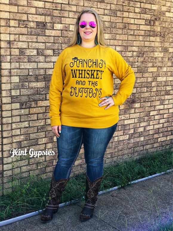 Whiskey, Ranching and the Duttons Terry Sweatshirt