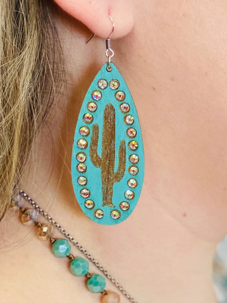 Turquoise Cactus Jack Earrings by Sagebrush Sally’s – Flint Gypsies