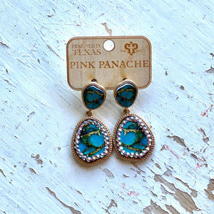 Pink Panache Turquoise Marbled Earrings