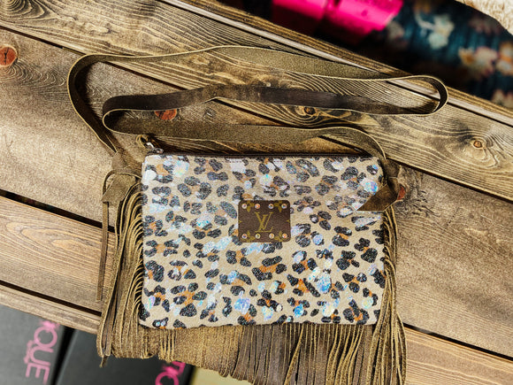 Holographic Cheetah Keep It Gypsy Leather Cross Body Purse