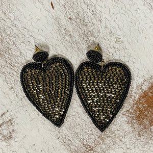 Black Heart Earrings