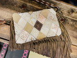 Cream and Leather Keep It Gypsy LV Accent Leather Bag