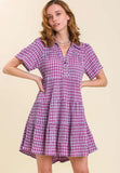 Shades of Purple Gingham Dress by Umgee