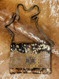 Calico Heifer Keep It Gypsy Leather LV Accent Cross Body Purse